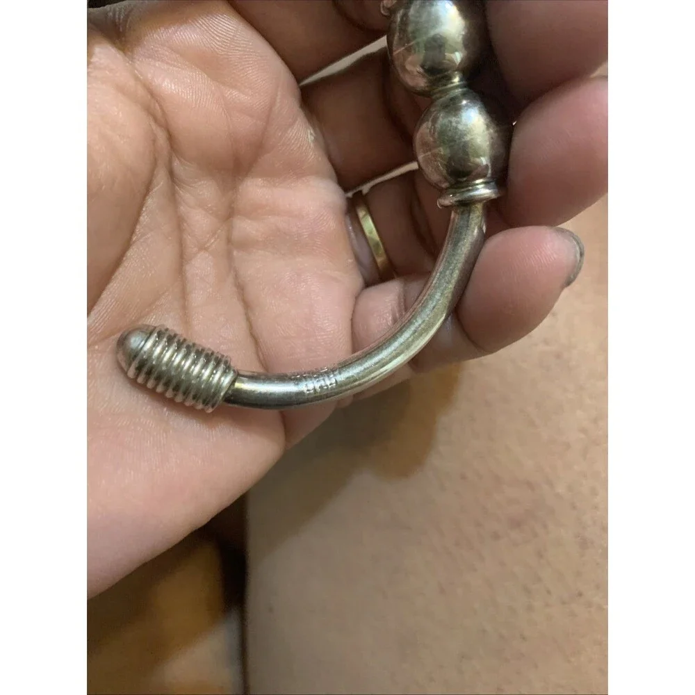 Sterling Silver Brass Cuff Bracelet Mexico Vtg Mid Century 30g